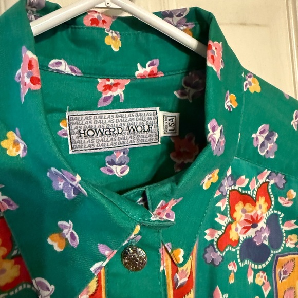 Vintage Howard Wolf Dallas Womens Button Up Shirt Size Large - Picture 2 of 4